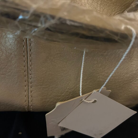 BRAND NEW W/Tags- Stylish Metallic Gold Rhinestone Studded Large Tote Bag - Picture 6 of 8